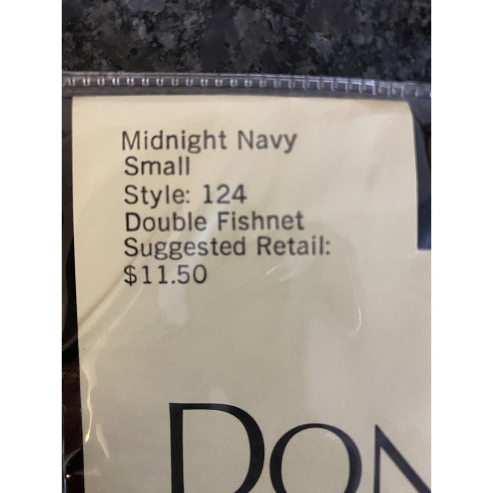 NEW‎ NIP Donna Karan NY Souble Fishnet Tights In Midnight Navy S - Picture 2 of 3